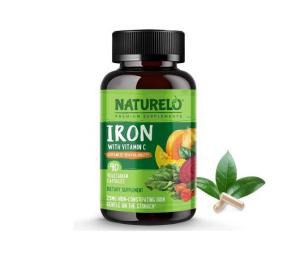 NATURELO Suplemento vegano de hierro con vitamina C