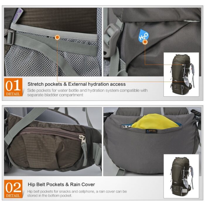 Salveque Mountainto 65L marco interno,  impermeable